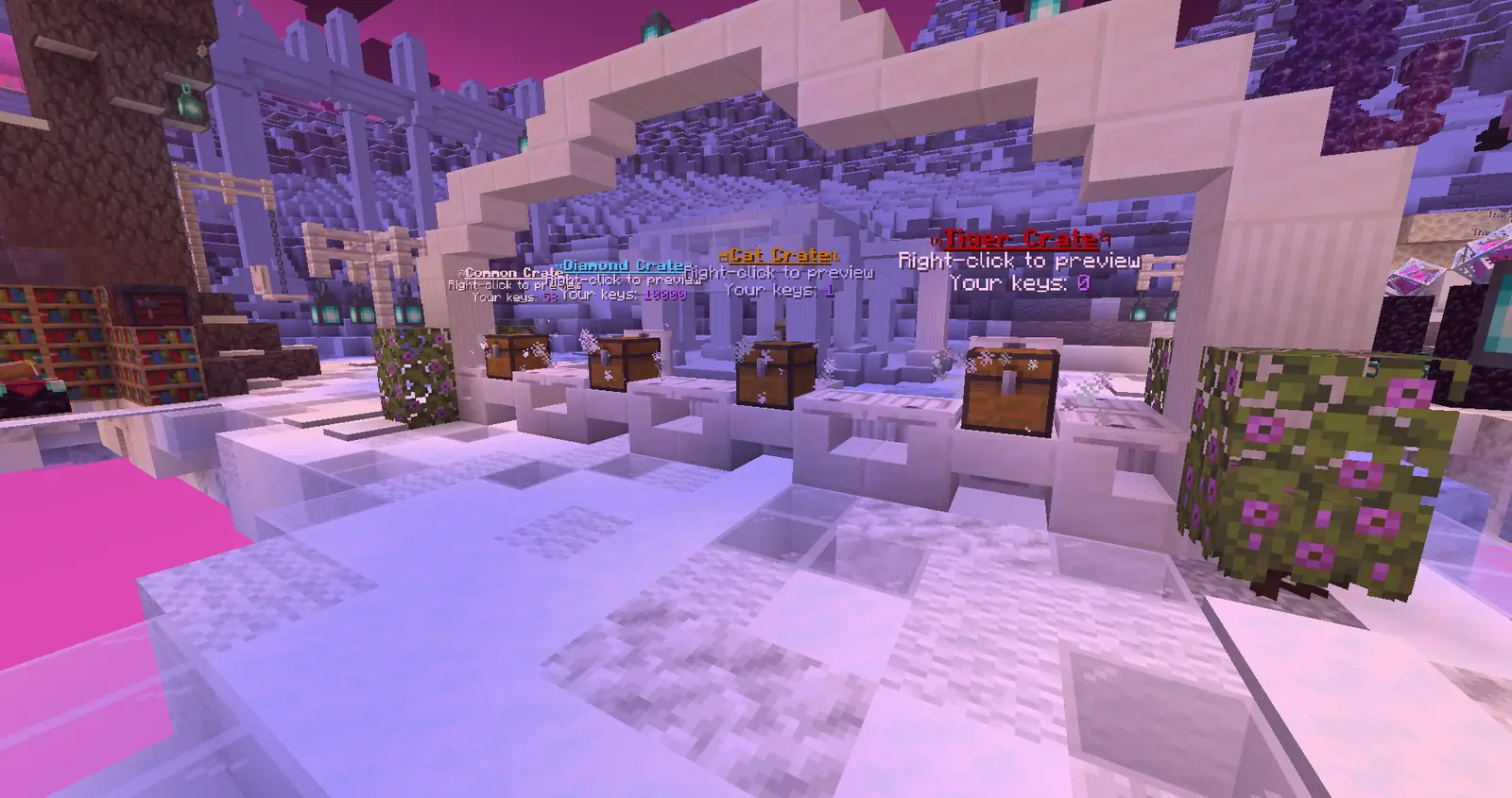 Crates at CatSMP spawn